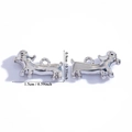 Polished silver dachshund dog pendant charms for DIY jewelry 1.5cm length variant - White K (A7-407)