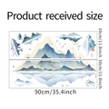 Detailed dimensions of Chinese landscape wall decal stickers showing two 30x90cm adhesive sheets - 30*90cm*2pcs