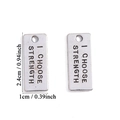 Vintage silver alloy rectangular pendant with I CHOOSE STRENGTH engraved text - I Choose Strength (A7-227) / Antique Silver