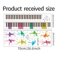 Detailed flat lay of cartoon piano keys and ballet dancer PVC wall sticker set layouts - 24*70CM*2PCS