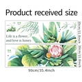 Macro layout of tropical Monstera leaf wall decals showing 30x90cm sheet dimensions - 30*90cm*2pcs