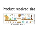 Detail showing 90x30cm kitchen wall decals with hand-drawn food and utensil illustrations - 30x90cm Layout (LD93095)