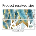 Dimensiones detalladas de los vinilos decorativos de hojas tropicales en PVC azul y oro - 30*90cm*2pcs