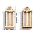 Vintage Goldlegierung Rechteckanhänger für DIY Schmuck mit Maßen 1,6cm x 0,7cm - Rahmen Stil (A7-420) / Altgold