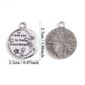 Antique silver moon and stars pendant with I love you to the moon and back text - I Love You To The Moon And Back (A7-230) / Antique Silver