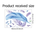 Détail de stickers muraux plumes colorées avec oiseaux et dimensions 60x40cm - Spécification Standard