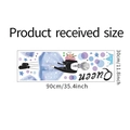 Self-adhesive wall sticker product layout showing dimensions 30x90cm with a girl motif - Girl With Bouquet Style (LD93050)