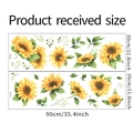 Detaillierte Maße der Aquarell Sonnenblumen Wandtattoos auf zwei 30x90cm Bögen - 30x90cm