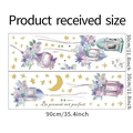 Detalle de vinilos de pared de PVC con flores y frase Be present not perfect - Estilo Ilustrado de Linterna Floral Luna Estrellas (LD96218)