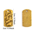 Golden rectangular alloy charm engraved with Find Joy in the Journey, both sides display - Find Joy In The Journey (A7-231) / Antique Gold