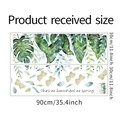 Detail showing dimension specs for tropical green leaf and butterfly wall stickers - 30*90cm*2pcs