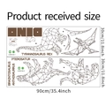 Detail-Layout der geometrischen Dinosaurier Wandsticker mit Maßen für die Wohndekoration - 30*90cm*2