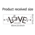 Dettaglio adesivo murale Coffee Love 60x20cm con design a cuore e tazza di caffè - 20x60cm