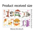 Detaillierte Größentabelle für zwei 30x90cm Katzen Wandsticker für Kinderzimmer Deko - 30x90cmx2 Blätter