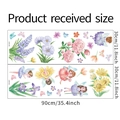 Detail van 30x90cm cartoon bloemenfee muurstickers met lavendel en vlinder patronen - 30*90cm*2