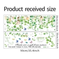 Diseño macro de pegatinas de pared con hojas verdes, mariposas y dimensiones dadas - 30x90cm x 2