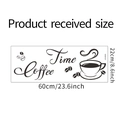 Dimensioni dettagliate dell'adesivo da parete nero Coffee Time con misura 60x22cm - 22*60cm