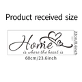 Dettaglio adesivo da parete Home Is Where The Heart Is con dimensioni 22x60 cm - 22*60cm
