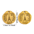 Golden vintage alloy Eiffel Tower pendant with Paris engraving for jewelry DIY - Paris Eiffel Tower (A7-234) / Antique Gold