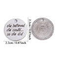 Retro silver alloy 'She believed she could so she did' 22mm charm pendant for DIY jewelry - She Believed She Could (A7-235) / Antique Silver