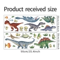 Detalle de la lámina de pegatinas de dinosaurios con huevos y plantas tropicales decorativas - 30*90cm*2