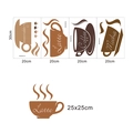 Detailed dimensions for creative coffee cup wall decals featuring Latte and Mocha designs - Set of 4 (FX-F417)