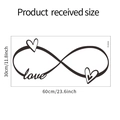 Infinity-Herz-Wandtattoo mit Love-Schriftzug in Produktgröße 60x30cm für Wohndeko - 30x60cm