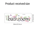 Dettaglio adesivo murale bagno con fiori e farfalle, dimensioni di 14cm x 39cm - 14*39cm