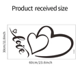 Détails des stickers muraux cœur et love mesurant 30x60 cm pour décoration d'intérieur - Mise en page 30*60cm