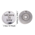 Retro silver alloy charm with 'Believe in Love' engraving and 1.9cm diameter scale - Believe In Love (A7-236) / Antique Silver