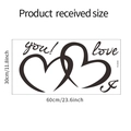 Detail van de muursticker met I love you harten en afmetingen 60x30cm voor decoratie - 30*60cm Indeling