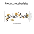 Dettaglio dimensioni adesivo da parete girasole con scritta Good Luck - 17*39CM