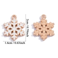 Goldener Weihnachts-Schneeflocken-Anhänger mit weißer Emaille und strukturierter Rückseite - Schneeflocken-Stil (A7-426-Klein)