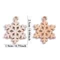 Schneeflocken-Anhänger mit weißem Emaille in Roségold und Maßen von 2,5 cm Höhe - Schneeflocken-Stil (A7-426-Groß)