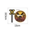 Detailed dimensions of 13x10.5cm steam locomotive and rail crossing wall sticker decal - 10.5*13cm