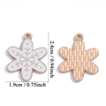Weißer Emaille-Schneeflocken-Anhänger mit Goldbeschichtung für DIY-Schmuck, 2,4cm x 1,9cm - Schneeflocken-Stil (A7-428-Weiß)