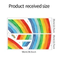 Detailed sheet layout of watercolor rainbow wall stickers with size measurements in inches - Watercolor Rainbow Style