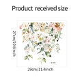 Adesivo da parete acquerello con foglie verdi e fiori rosa, misura 29cm x 27cm - Stile Farfalla Floreale Acquerello (M-205印)