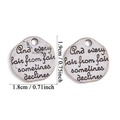 Vintage silver alloy inspirational charm for DIY necklace with engraved text - Vintage Irregular Quote (A7-241) / Antique Silver