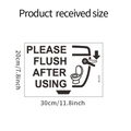 Technische maattekening voor de wc-sticker Please Flush After Using van 20x30cm - Standaardtype