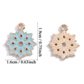 Himmelblaue Emaille-Schneeflocken-Anhänger aus Goldlegierung, 2er-Set in Größe 1,9cm x 1,6cm - Schneeflocken-Stil (A7-434-Blau)