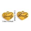 Golden heart-shaped charm with Lovely engraving and jewelry loop for DIY necklaces - Lovely Heart (A7-243) / Antique Gold