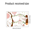 Flat lay of cartoon bunny and flower wall sticker set showing original 60x40cm layout - 40x60cm