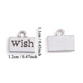 Vintage silver wish pendant charm in rectangle shape for DIY jewelry making and crafts - Wish Rectangle (A7-244) / Antique Silver