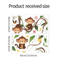 Detailed sheet layout of cartoon monkeys, vines and bananas wall stickers in 30x60cm size - 30x60cm