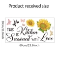 Detail view of sunflower kitchen wall sticker showing 30x60cm dimensions and layout - 30x60cm Layout