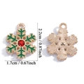 Grüner Emaille-Schneeflocken-Anhänger mit rotem Strass für DIY-Weihnachtsschmuck - Schneeflocken-Stil (A2-402)