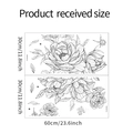 Mise en page macro des stickers pivoines monochromes, dimensions 60cm x 30cm - 30*60cm*2pcs
