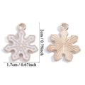 Schneeflocken-Anhänger mit weißer Emaille und Goldrand für DIY Schmuck und Halsketten - Schneeflocken-Stil (A7-437-Weiß)