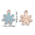 Blauer Emaille-Schneeflocken-Anhänger mit Goldbeschichtung für DIY-Schmuck 2cm - Schneeflocken-Stil (A7-437-Blau)